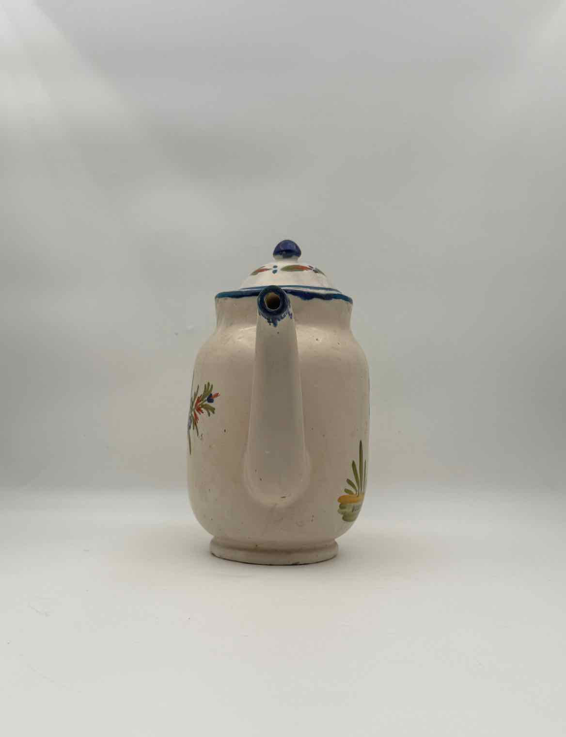 Vintage French Faience Coffee Pot Paimpolaise c 1955 Decor Art Ceramic