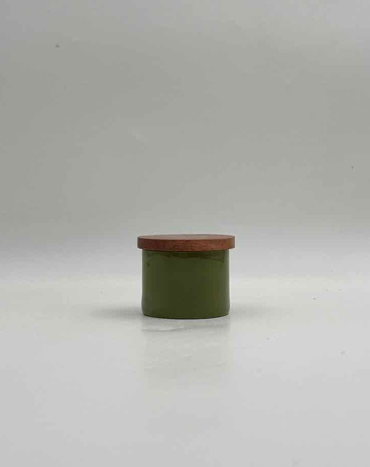 Pastel Pinch Pots with Wood Lids Set of 4 Kitchen Storage