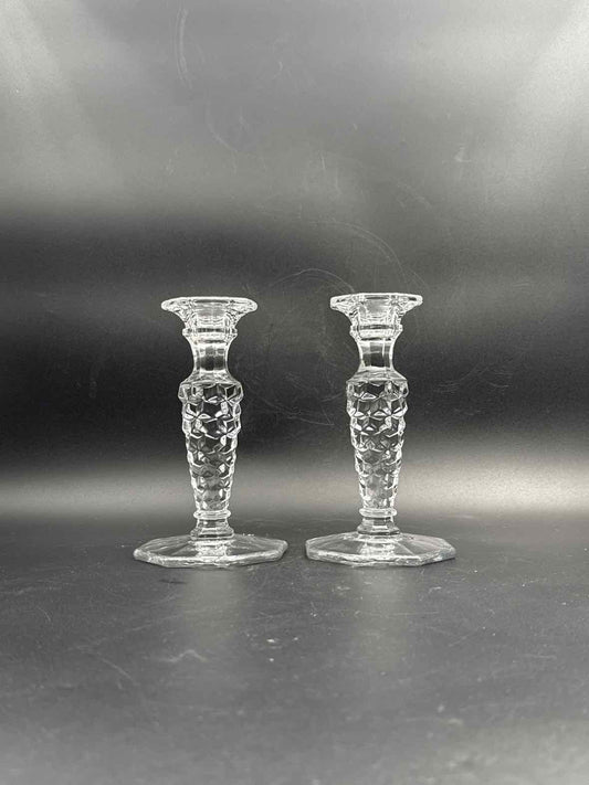Vintage Fostoria Glass Matching Candlesticks