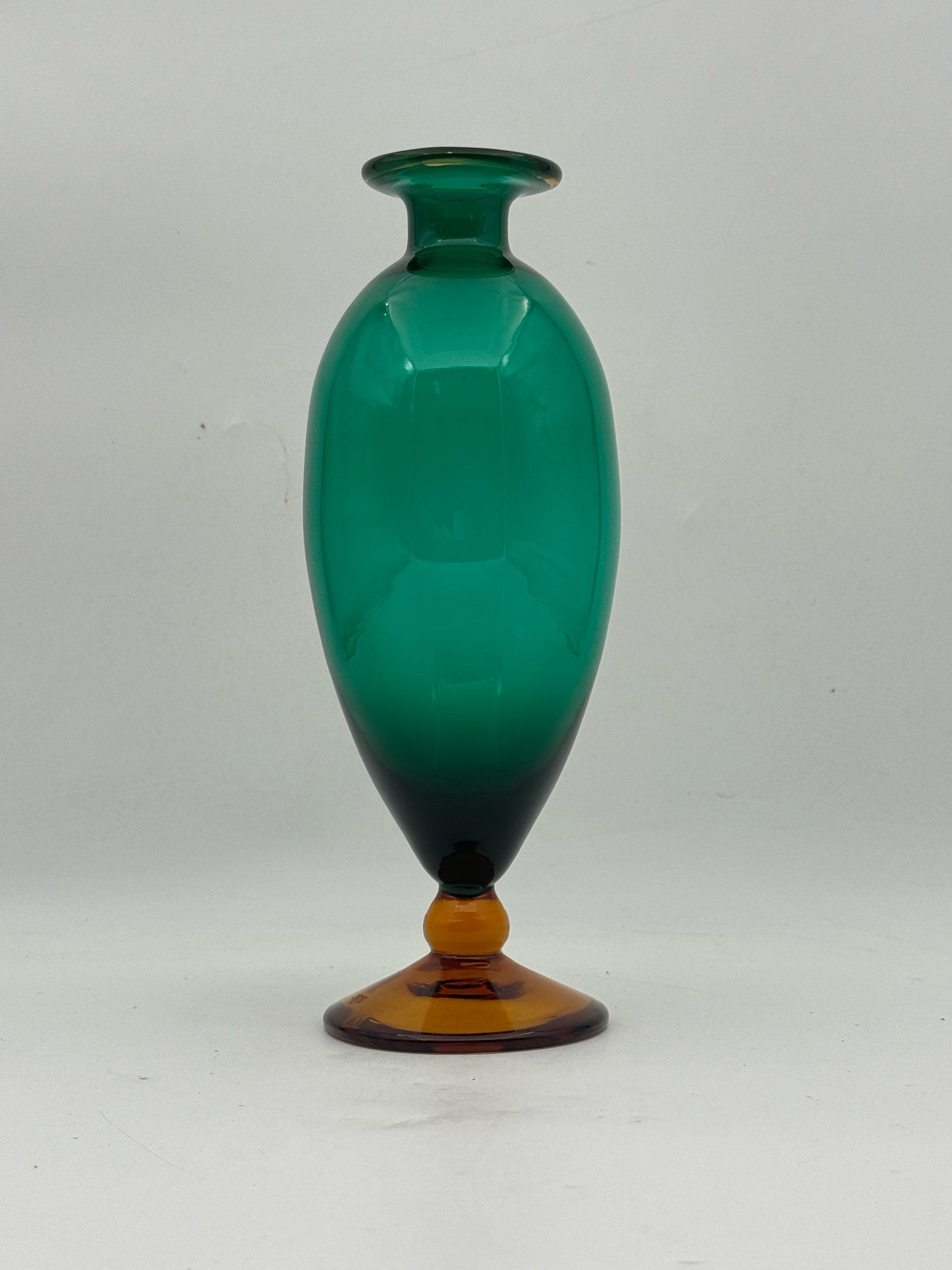 Yellow And Green Art Glass Vase