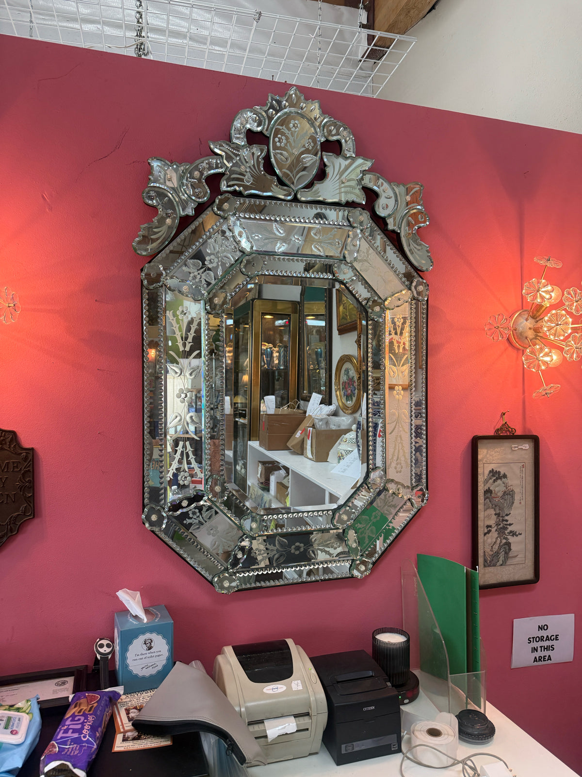Large Venetian style Mirror- In Store Pickup Only