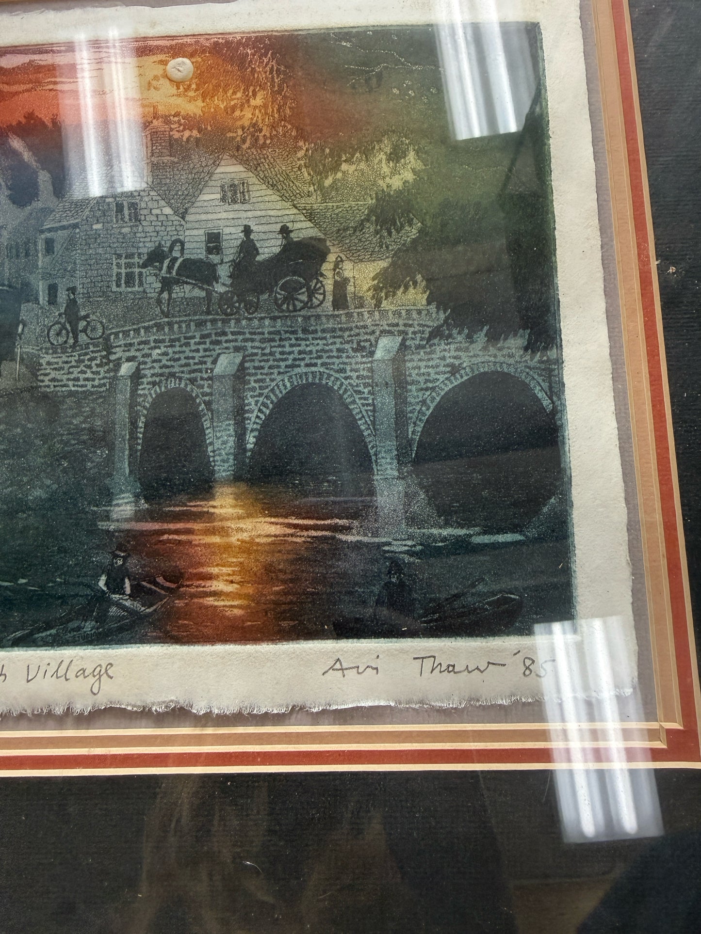 Avi Thaw "English Village" Artist's Proof Framed Engraving