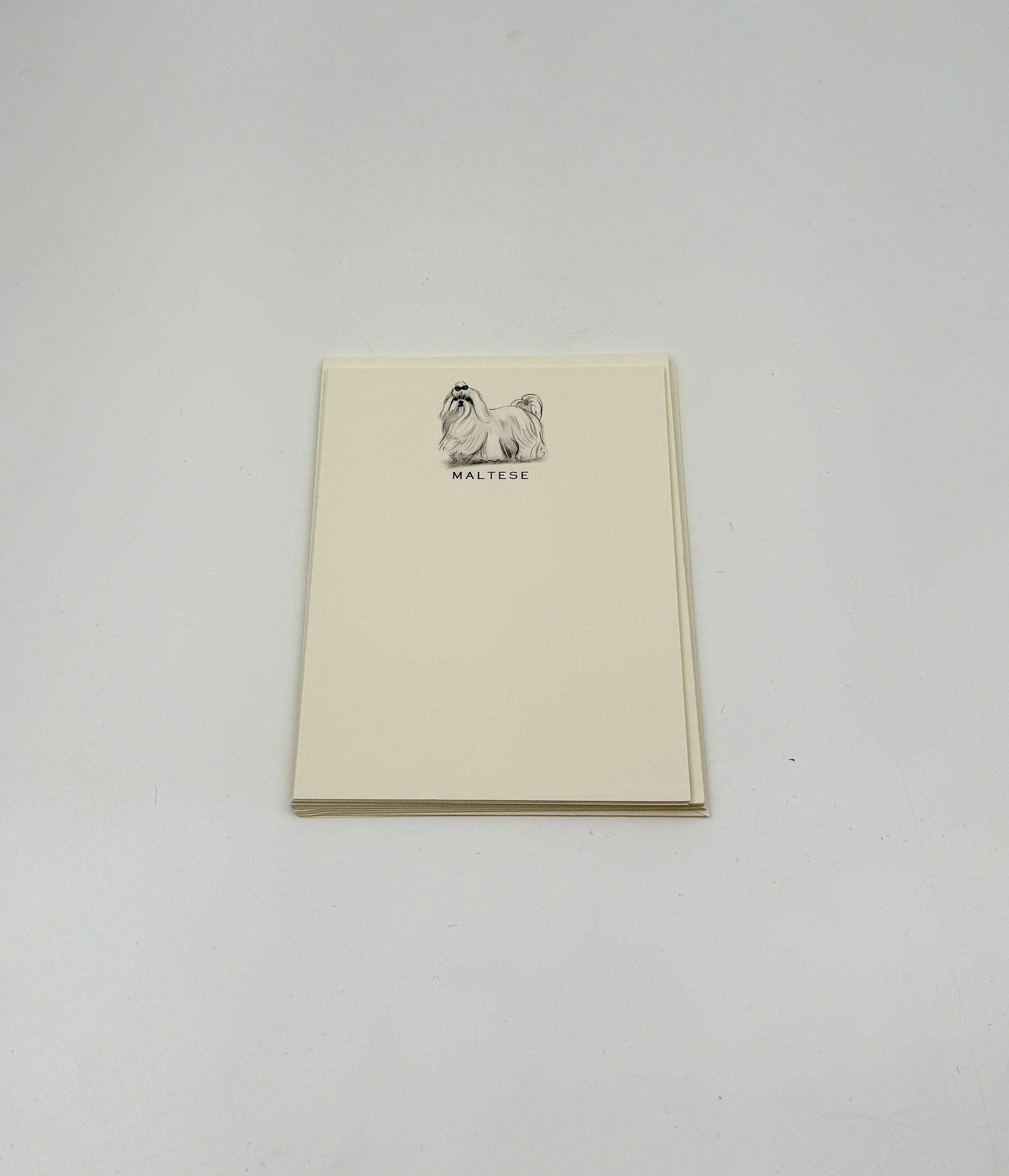 Dog Notecards – Maltese Set of 6 by Fable & Sage with Envelopes