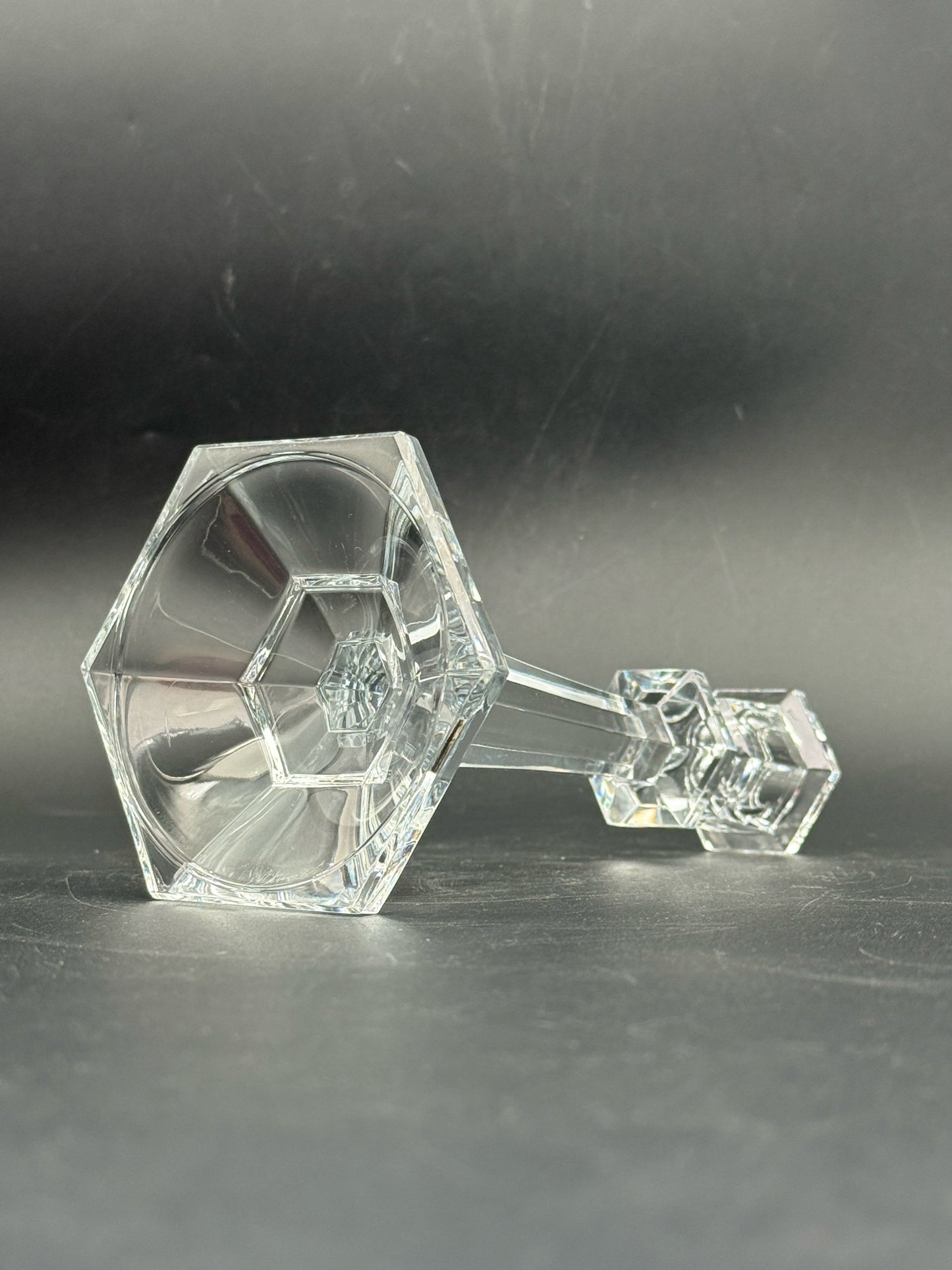 Pair Of Crystal Candle Holders
