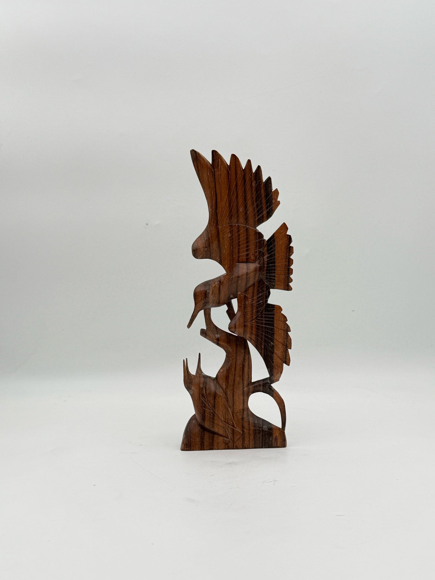 Zebrawood Carved Tropical Bird Figurine