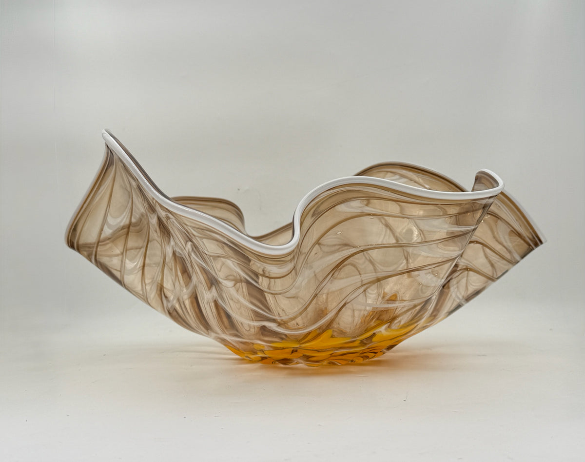 Yellow Art Glass Bowl