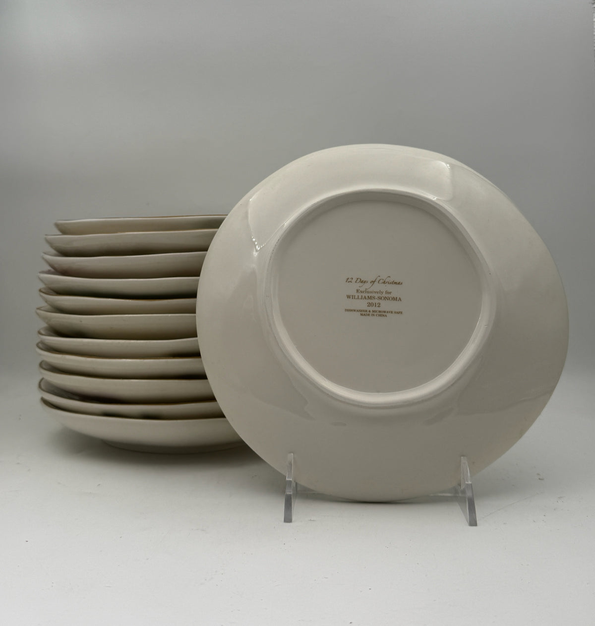 Williams Sonoma 12 Days Of Christmas Plates With Box