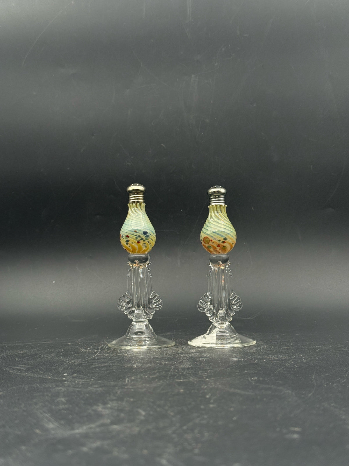 Gazelle Art Glass Salt And Pepper Shakers