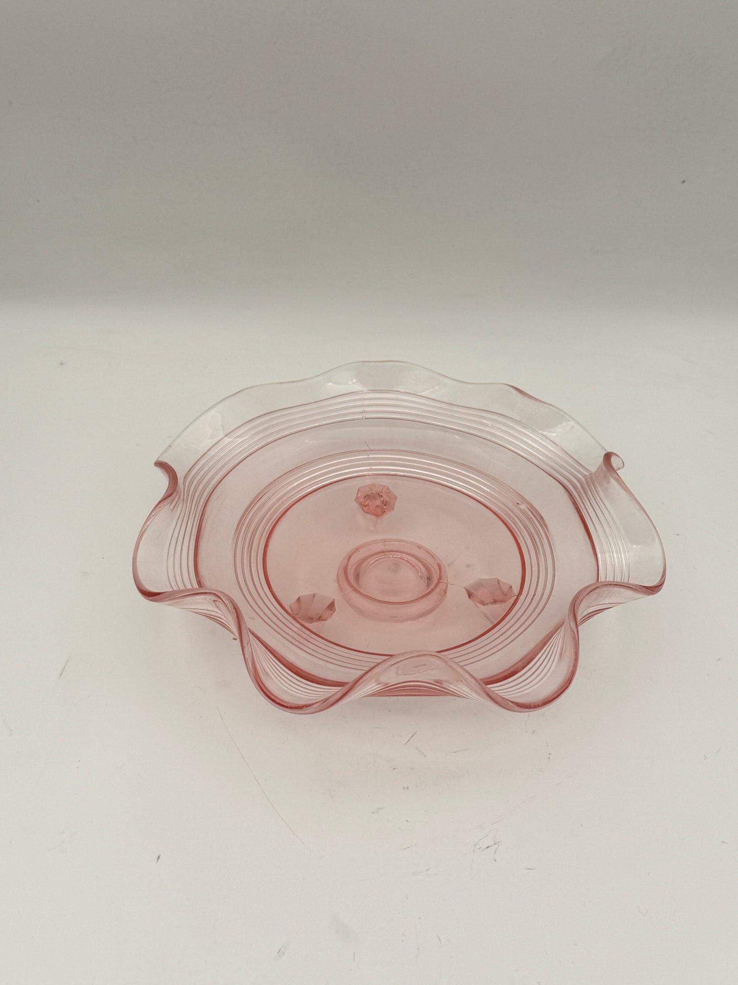 Vintage Anchor Hocking Pink 3 Footed Candy Nut Dish