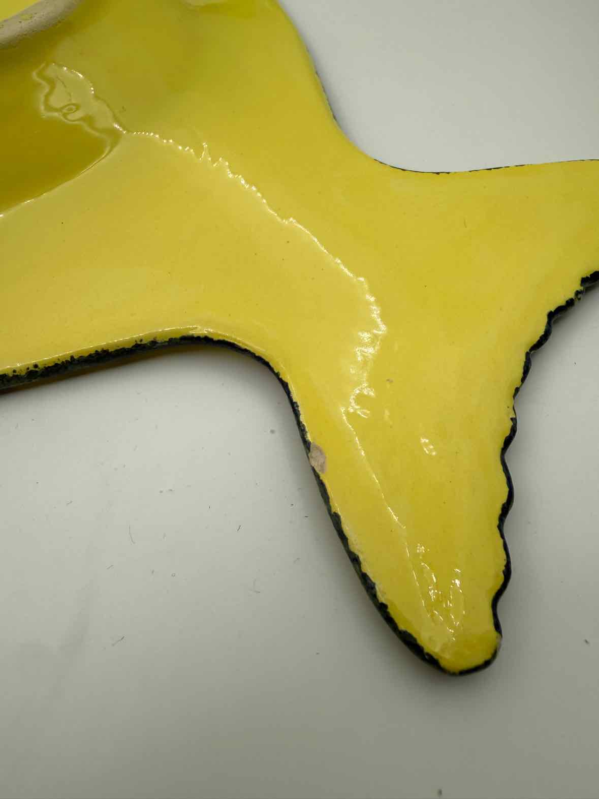 Large Vintage HB Quimper Soleil Fish Platter Breton Folk Art France