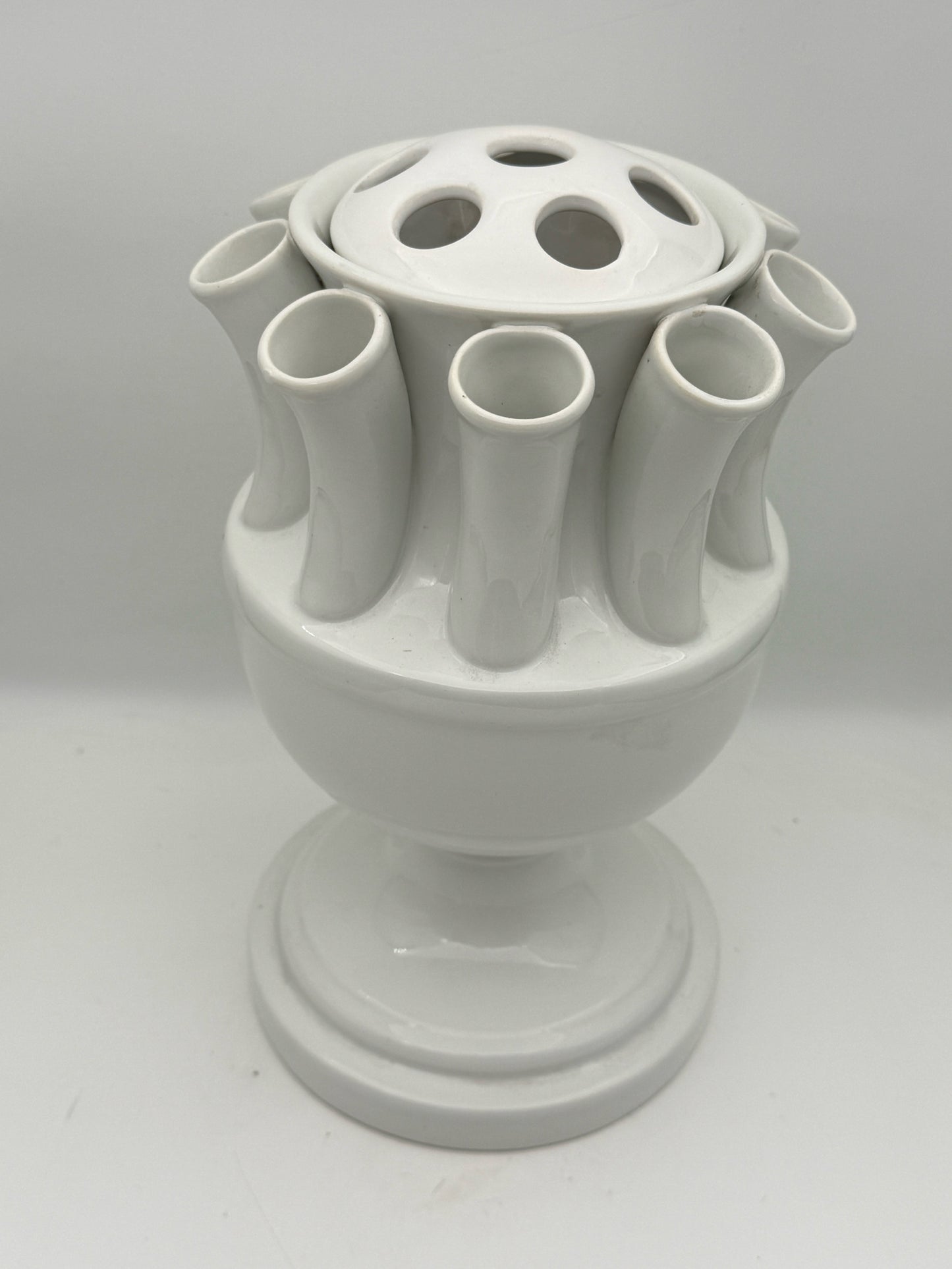 White Tulipiere Italian Vase