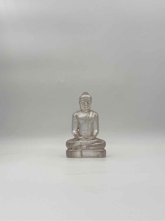 Antique Clear Molded Glass Buddha