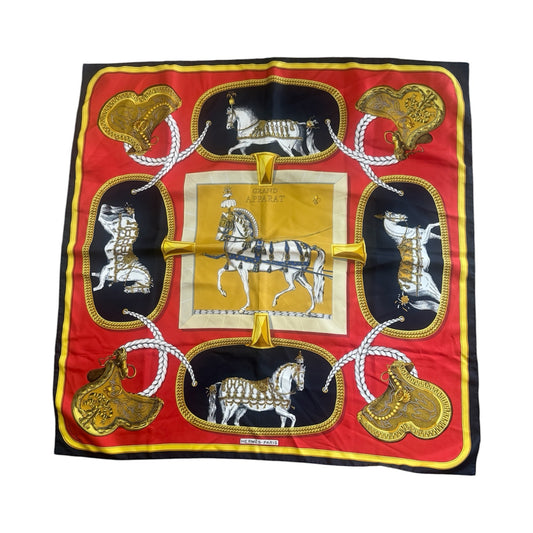 Hermes "Grand Apparat" By Jacques Udell Silk Scarf
