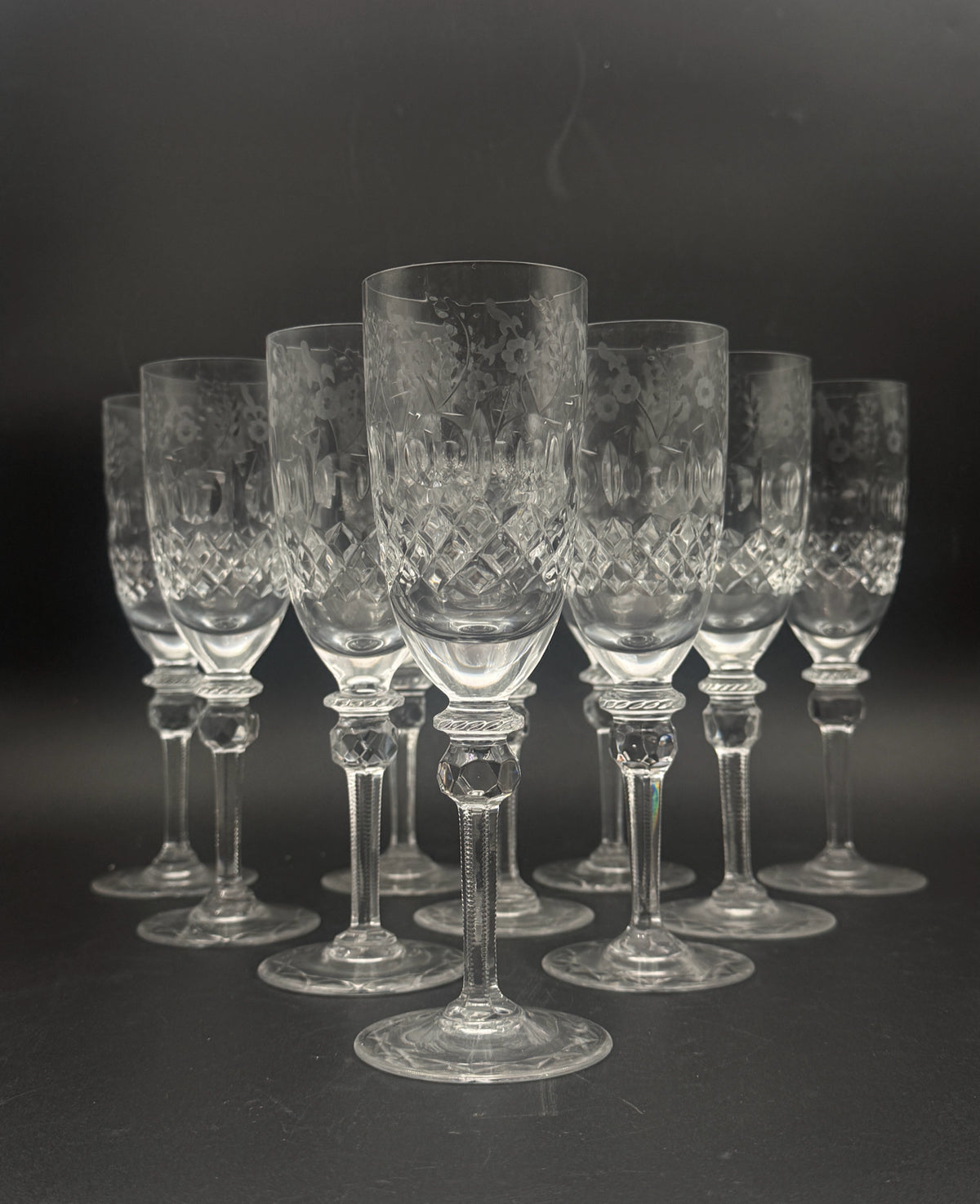 Rogaska Gallia Champagne Flutes- Set Of 8