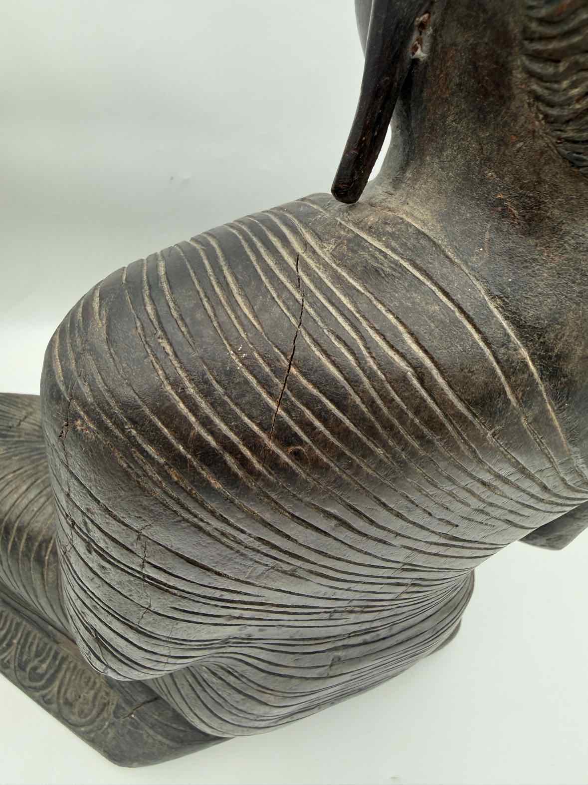 Large Ironwood Southeast Asian Carved Buddha Statue