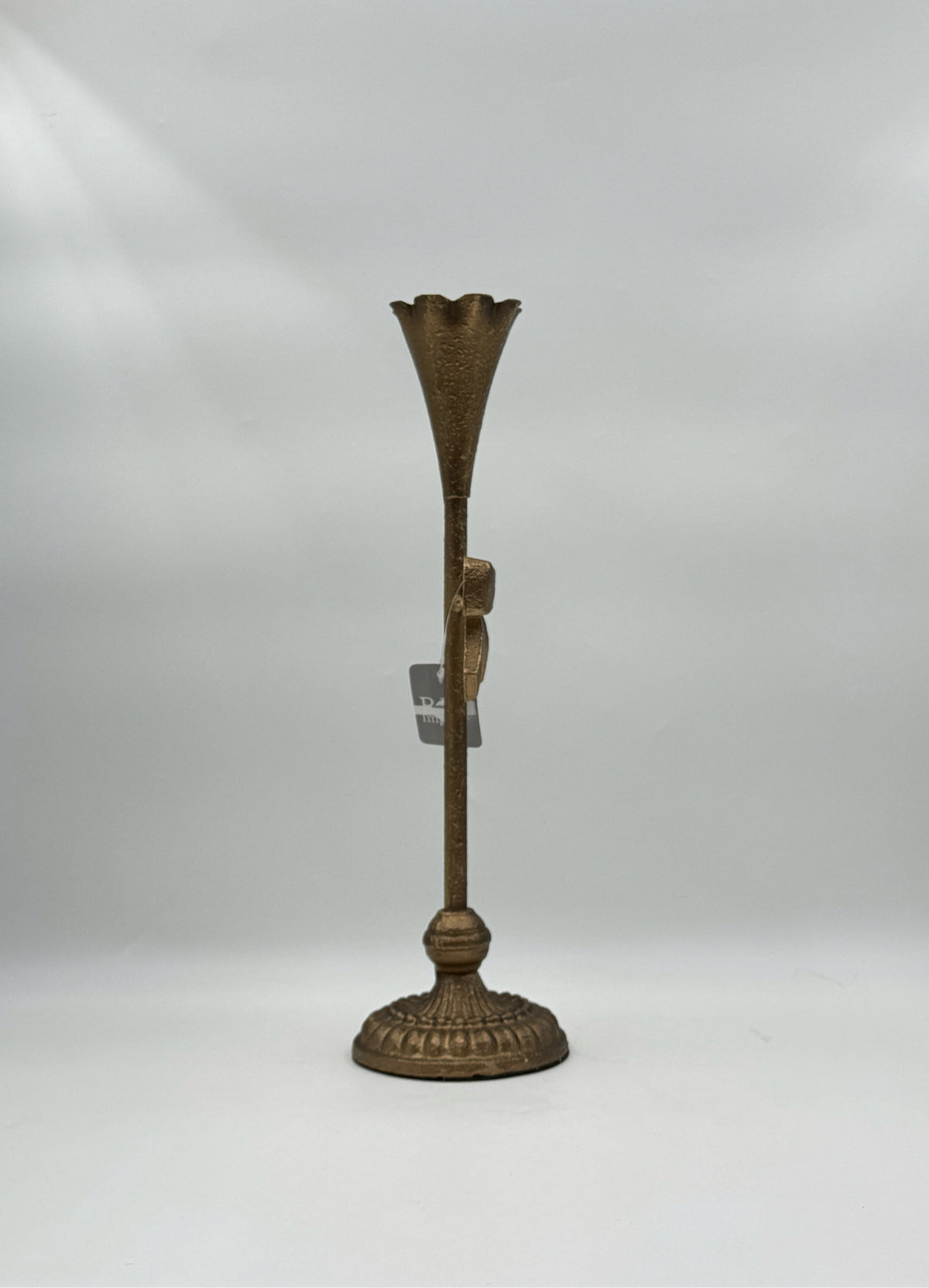 RAZ Imports Gold Fluted Bow Candlestick Holders – Set of 2 Iron Taper Holders
