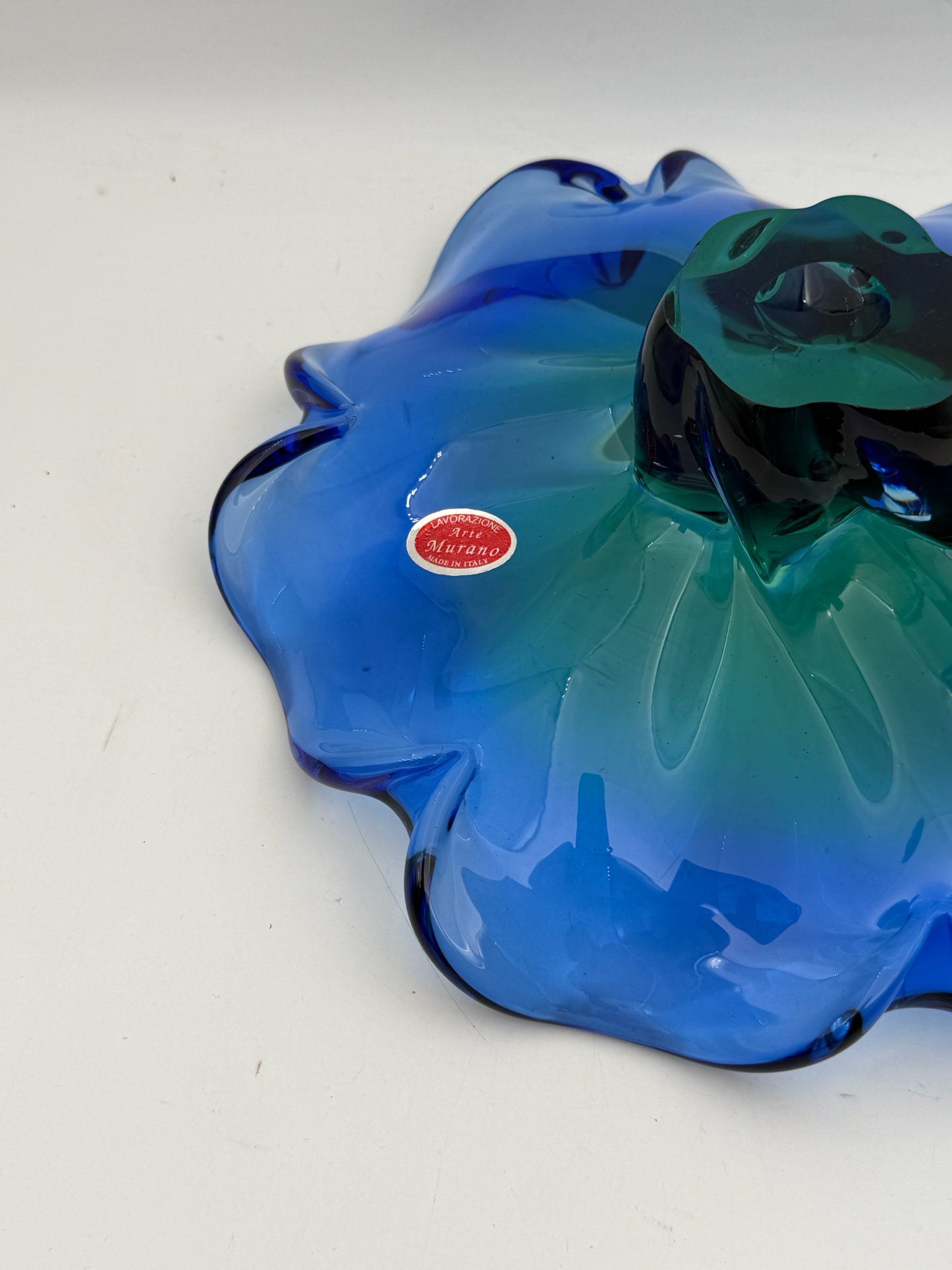 Murano Blue And Green Glass Bowl
