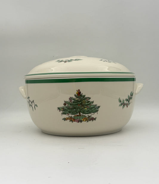 Spode Christmas Tree Oven To Table Covered Casserole Dish
