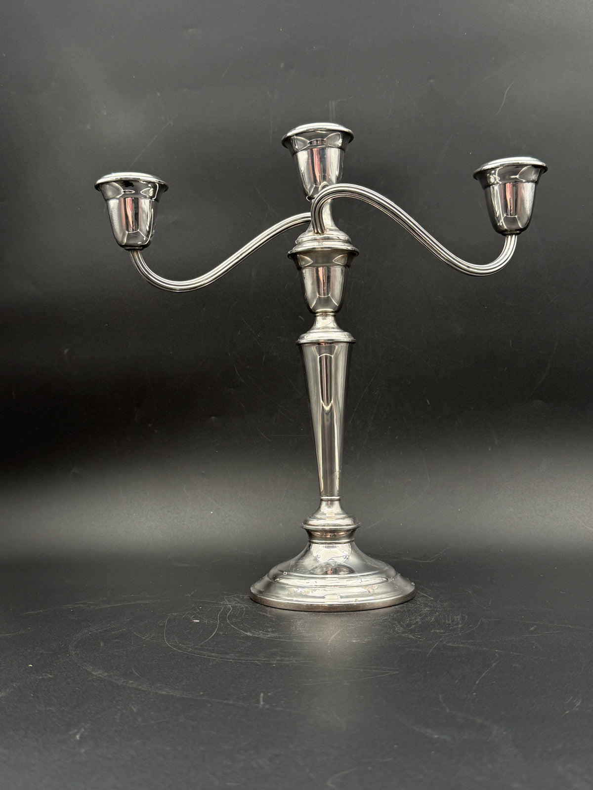 Pair Of 3 Arm Silverplate Candlabras