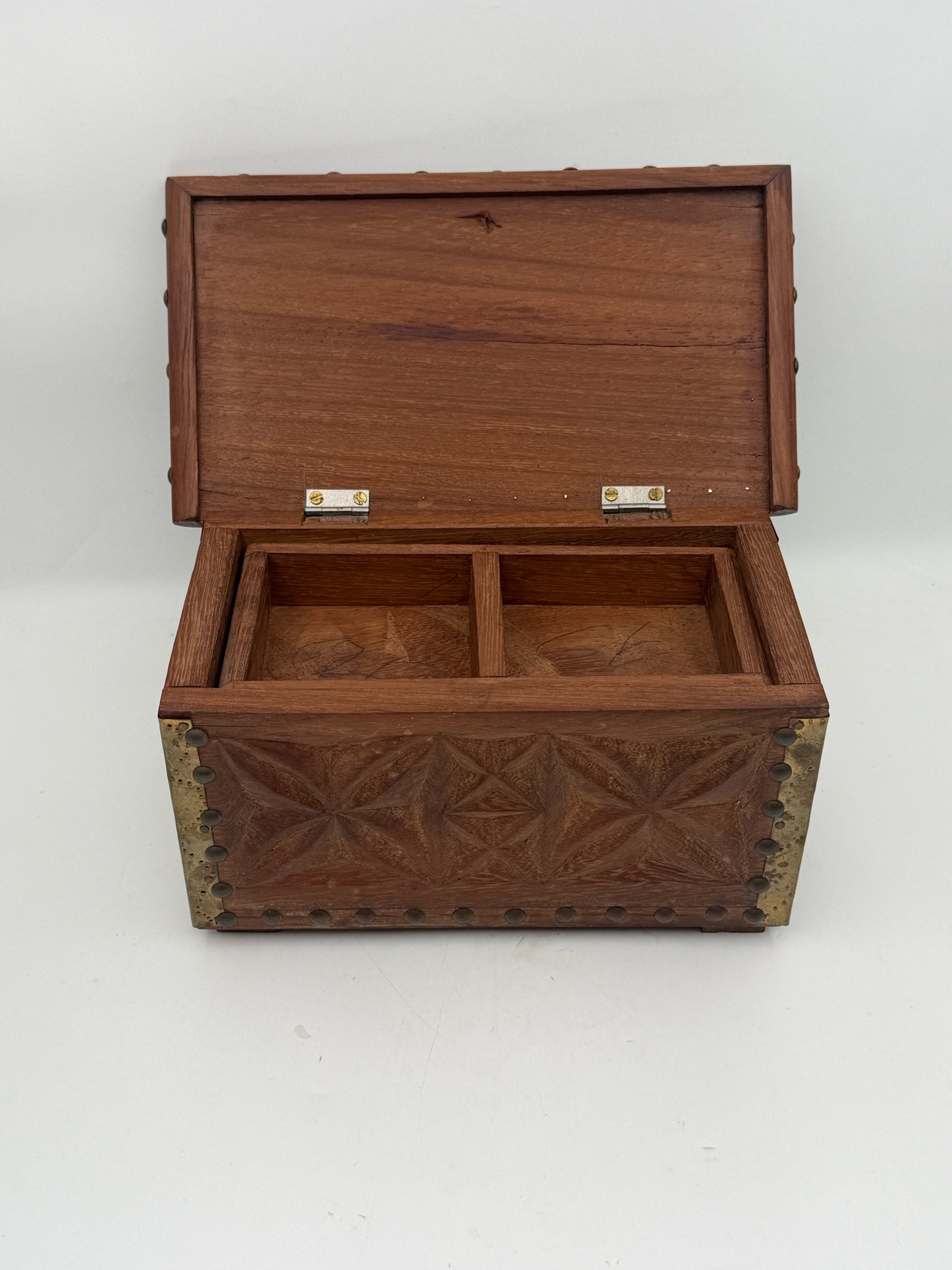 Carved Wood Trinket Or Jewelry Box
