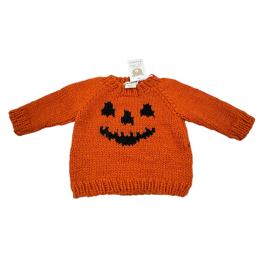 The Blueberry Hill Jack-o’-Lantern Sweater – Orange, Size 12–24 Months