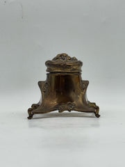 Brass Inkwell With Flowers