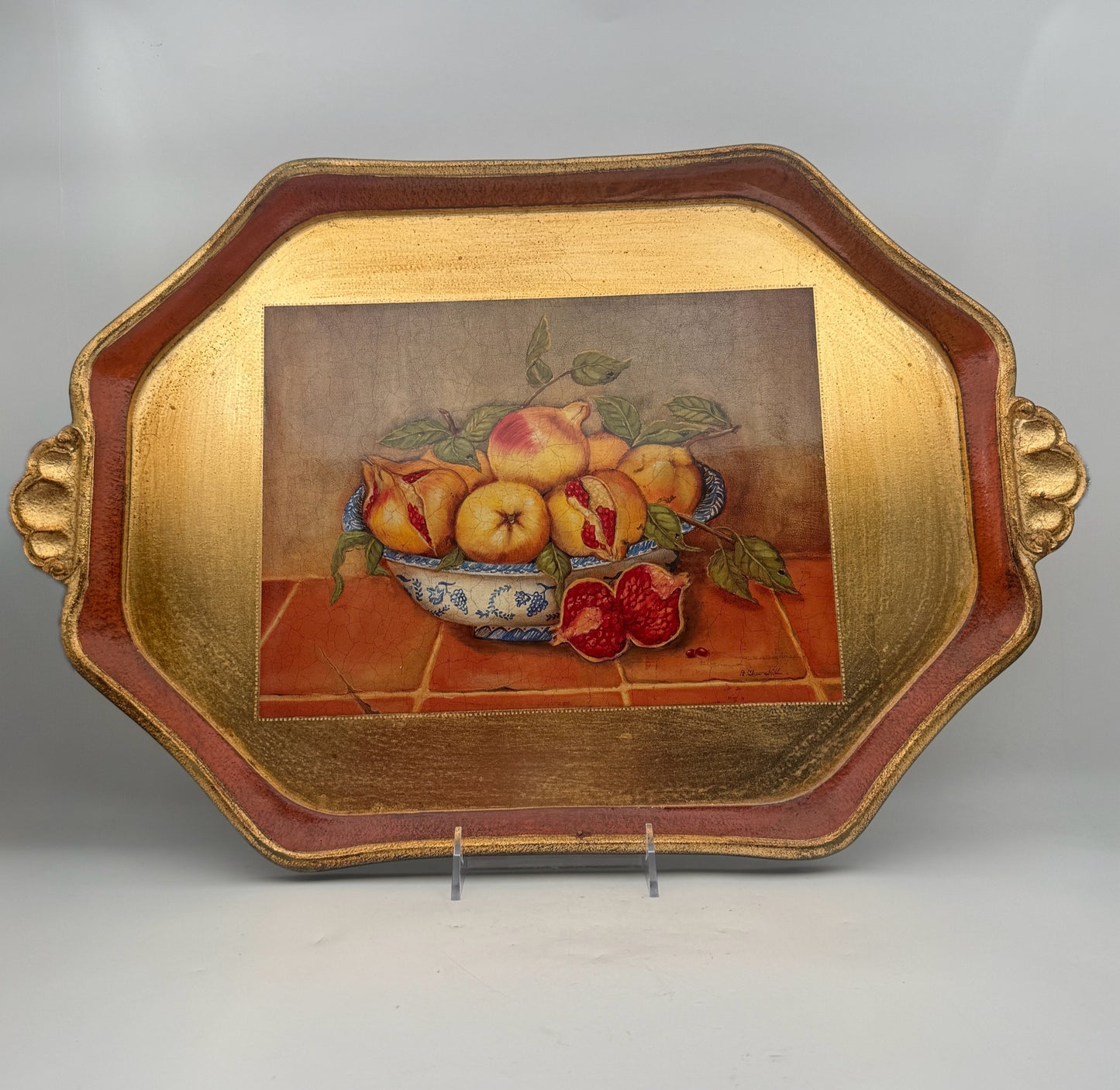 Vietri Large Pomegranate Tray Made In Italy