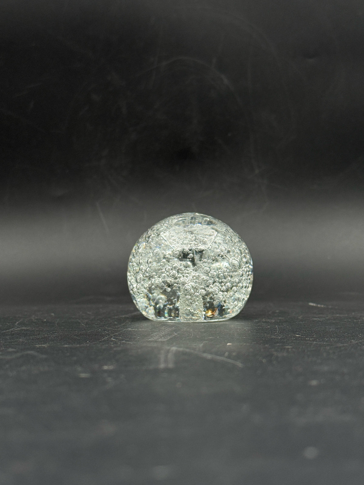 Clear Bubble Glass Paperweight