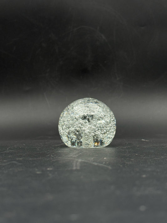 Clear Bubble Glass Paperweight