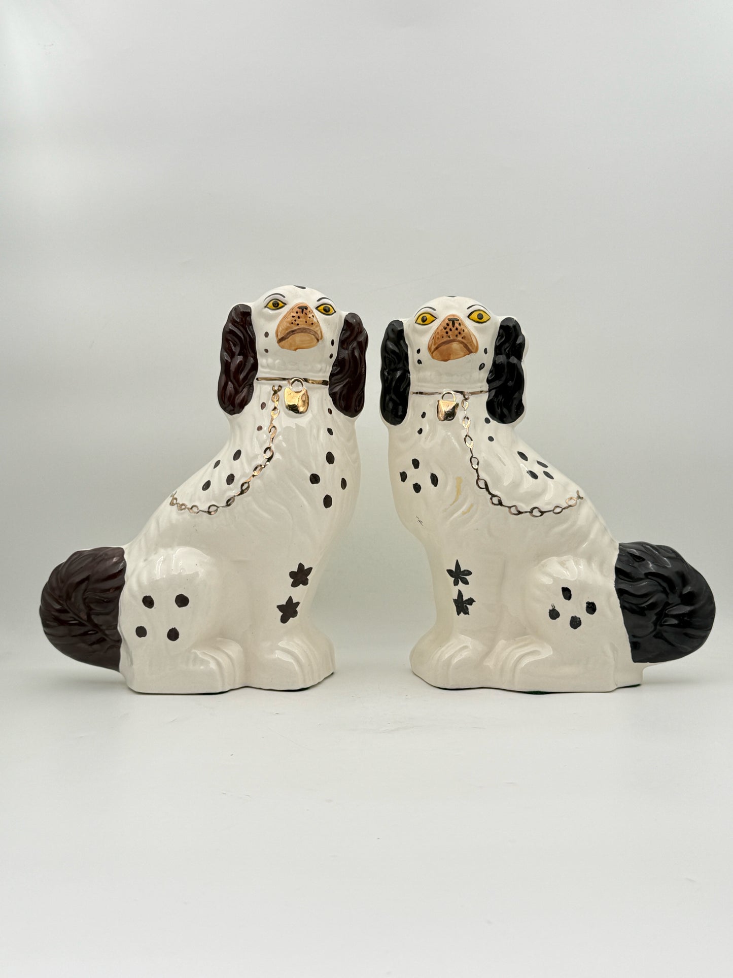 Pair Of Staffordshire Style Ceramic Spaniel Dogs