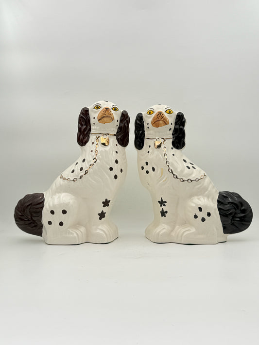 Pair Of Staffordshire Style Ceramic Spaniel Dogs