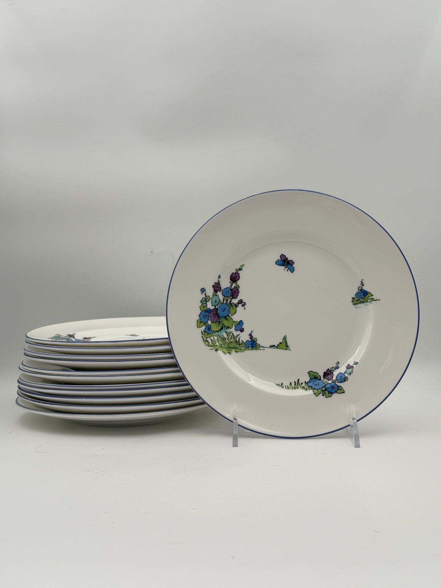 Staffordshire Gainsborough Footed Mug And Plate Dessert Set