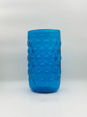 Vintage 1960's Blenko Blue Bubble Glass Vase