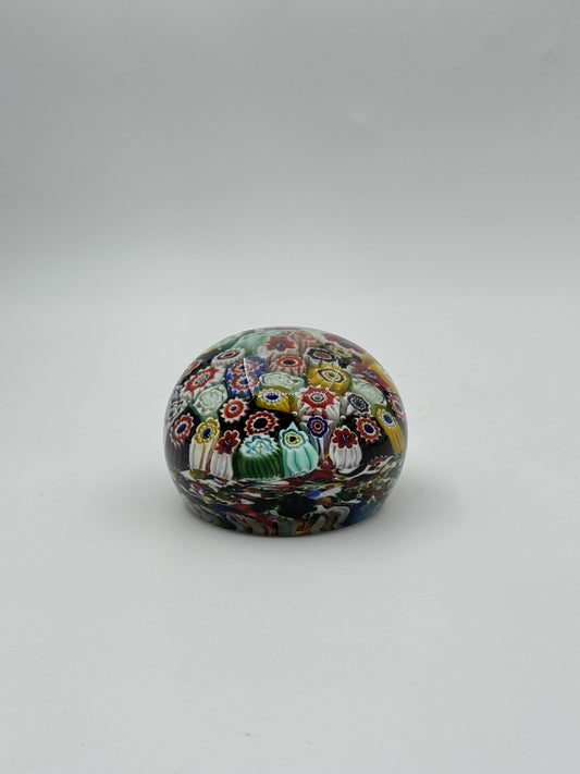 Murano Glass Paperweight – Multicolored Millefiori Floral Design