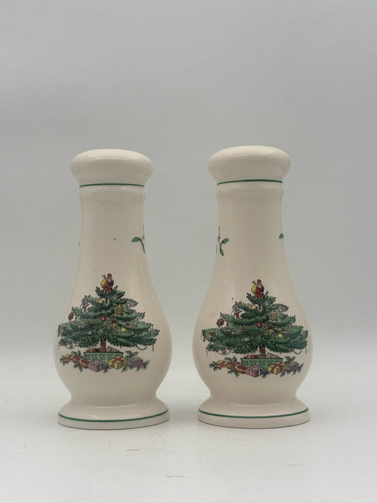 Spode Christmas Tree Tall Salt And Pepper