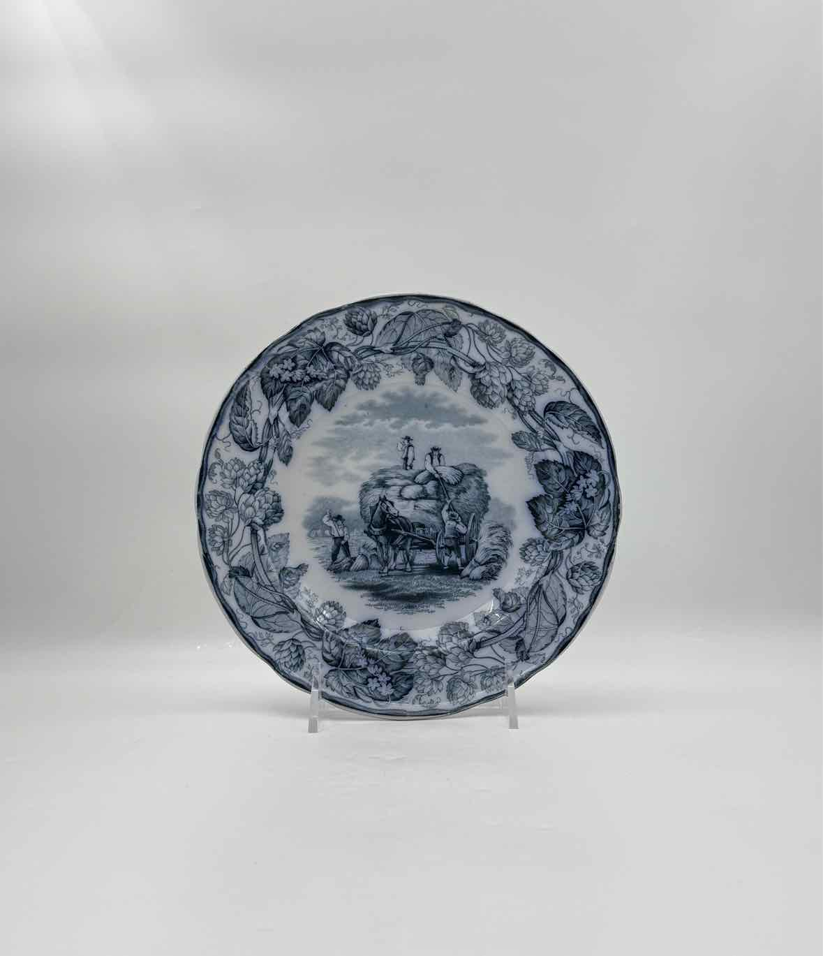 1860 Copeland Blue English Transferware 8 Salad Plates