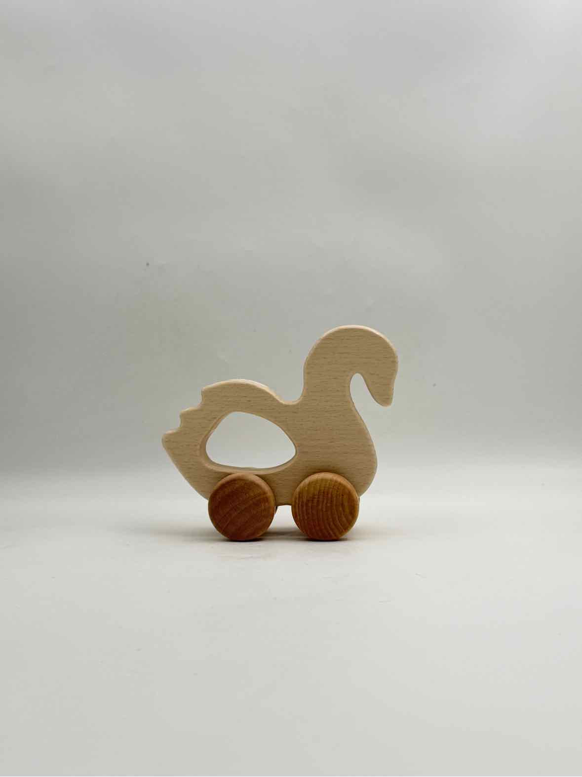 Elegant Baby Wooden Toy Swan