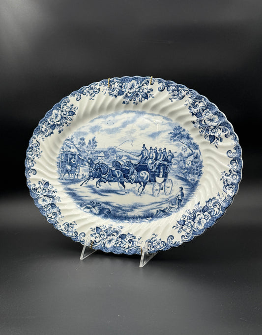Johnson Bros Ironstone Platter – “Coaching Scenes: Passing Through”