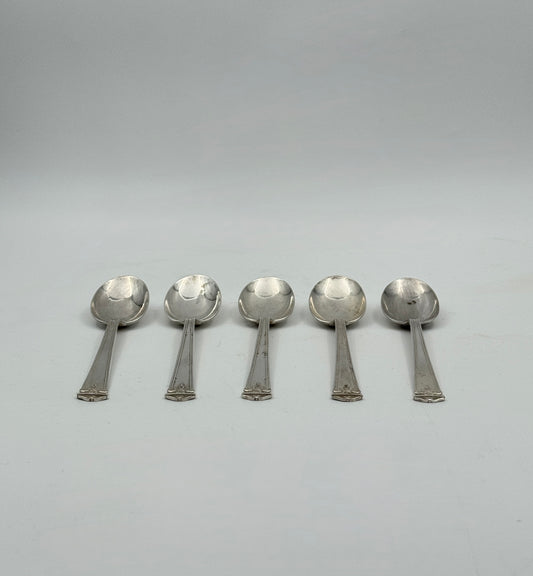 Set of 5 Sterling Silver Teaspoons – “Trianon” by Simpson, Hall & Miller