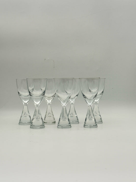 Midcentury "Princess" Scandinavian Crystal Sherry Glasses- Set Of 7
