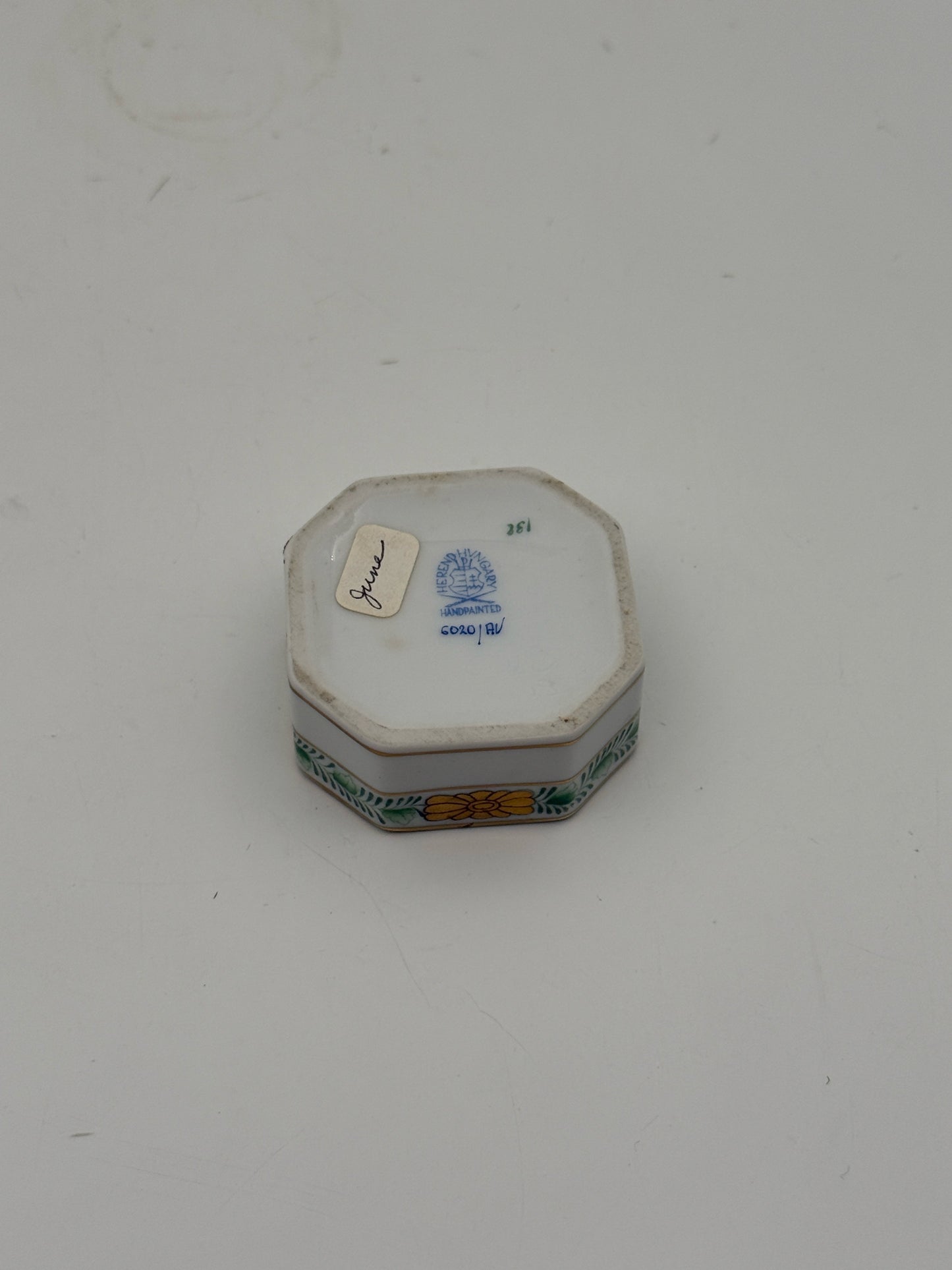 Herend Green Chinese Bouquet Rabbit Box
