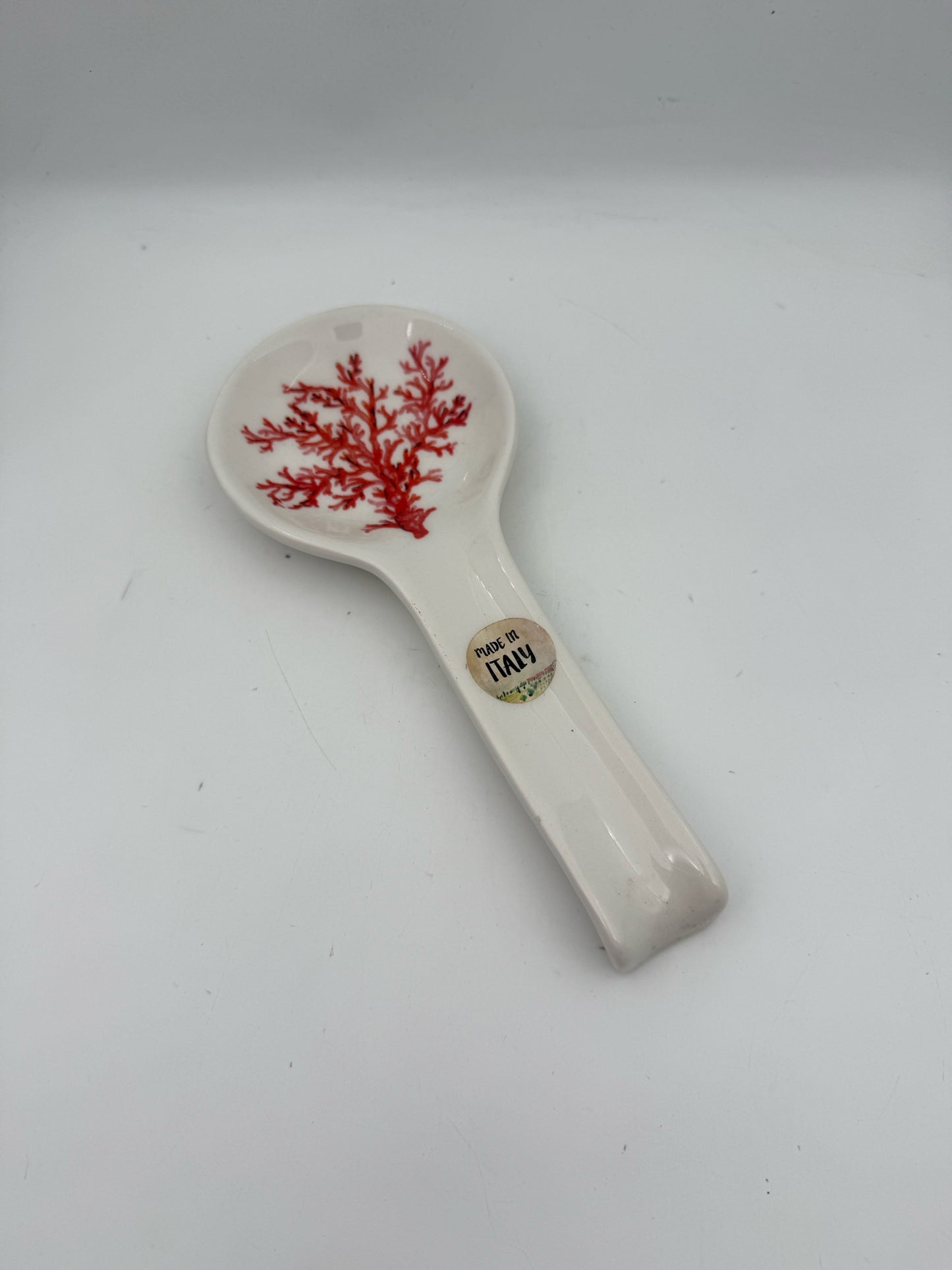 Red Coral Spoon Rest Made In Italy