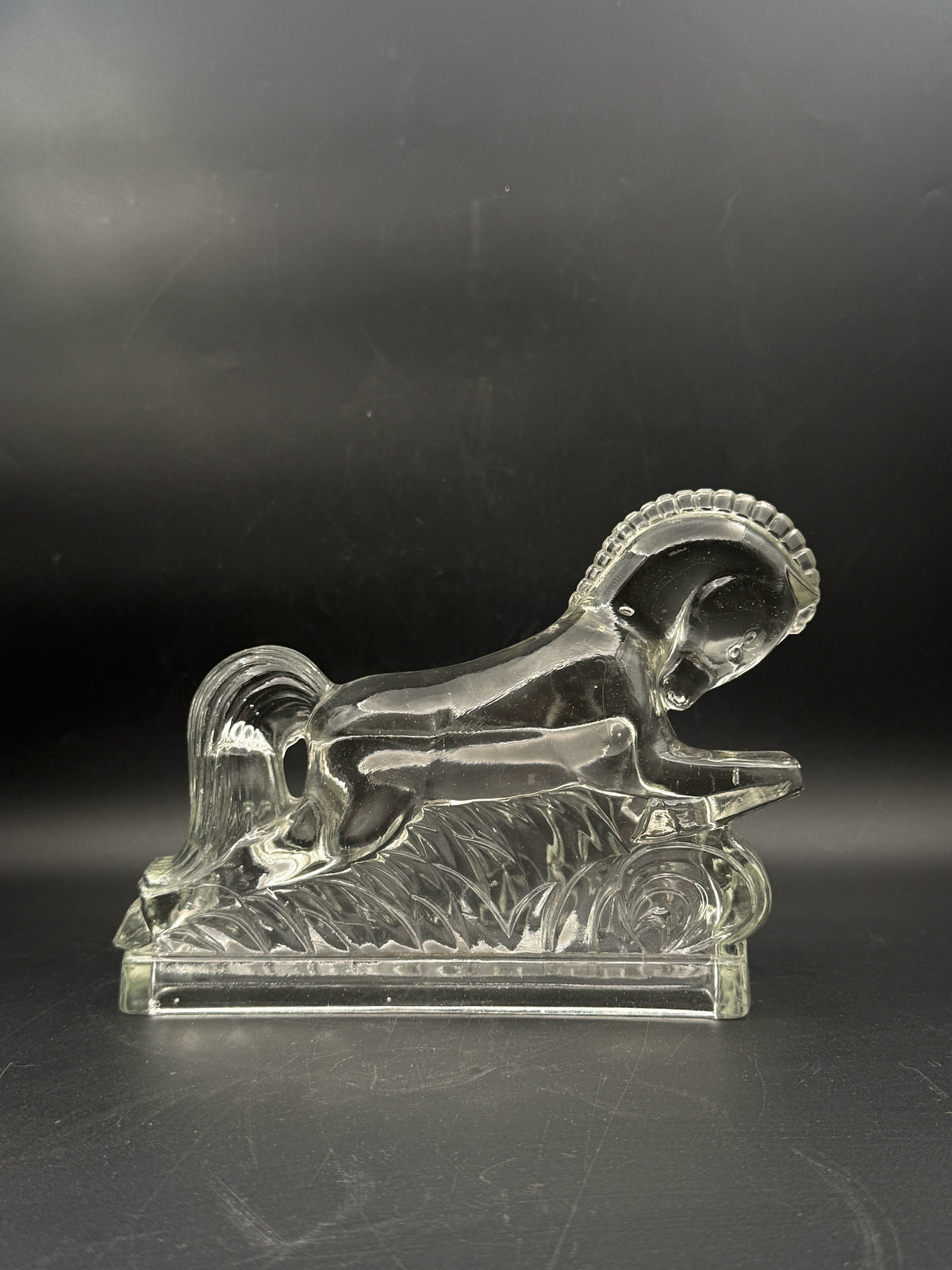 Vintage Glass Horse Statue