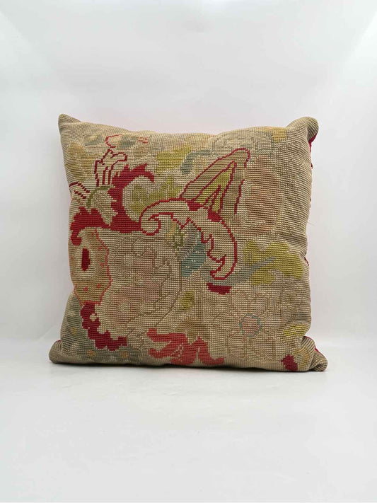 Antique 19th Century Needlepoint Pillow
