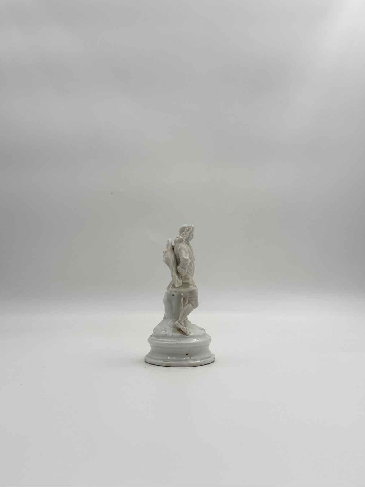 Antique 19th Century Frenc Style Porcelain And Marble Figurine