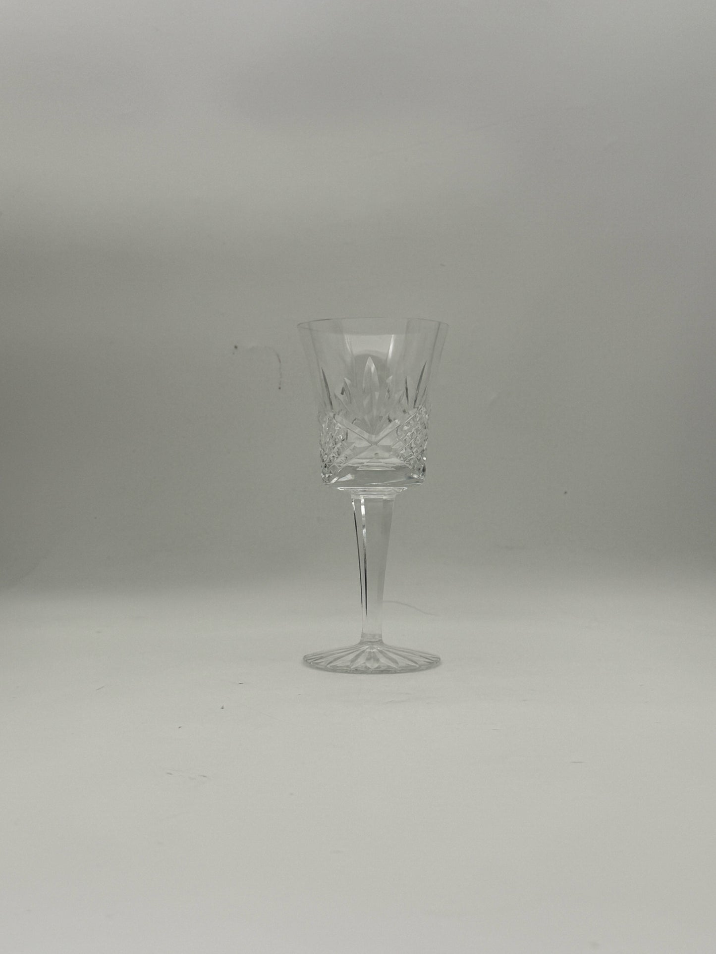 Pair Of Cut Crystal Claret Wine Glasses