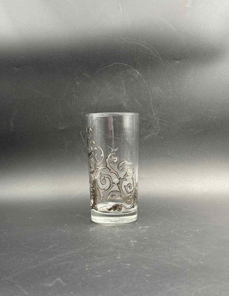 Vintage Libbey Highball Glasses Scroll Overlay Set of 6 Barware