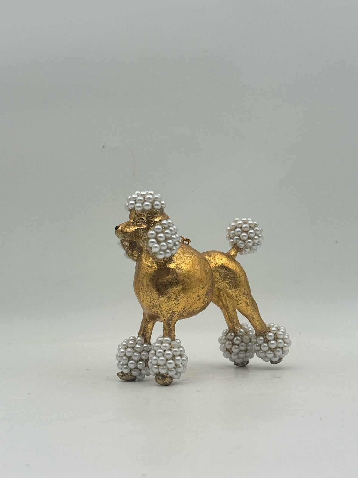 Gold Beaded Poodle Ornament