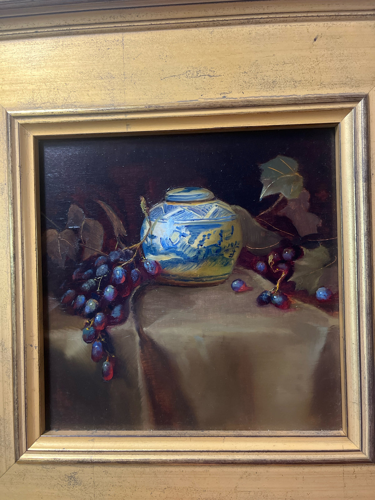 Still Life with Blue snd White Jar and Grapes