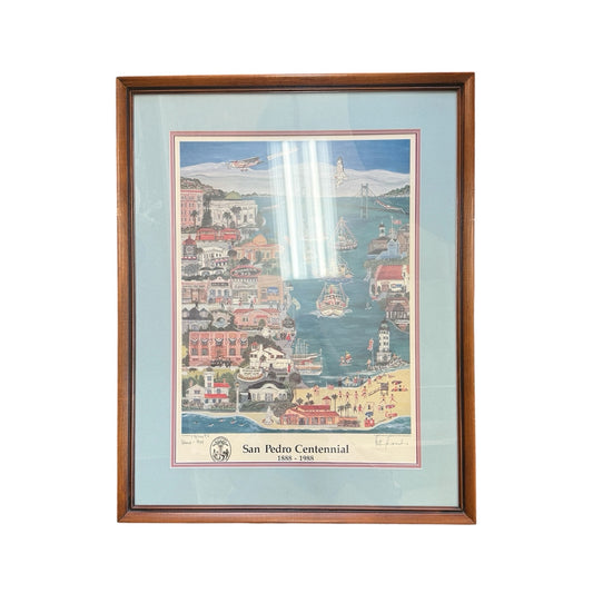 San Pedro Centennial Poster Framed And Signed By Rita Schroeder
